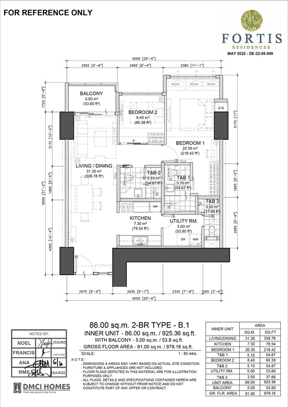 Fortis-Residences-2-Bedroom-Type-B1-Inner-Unit-91 sqm