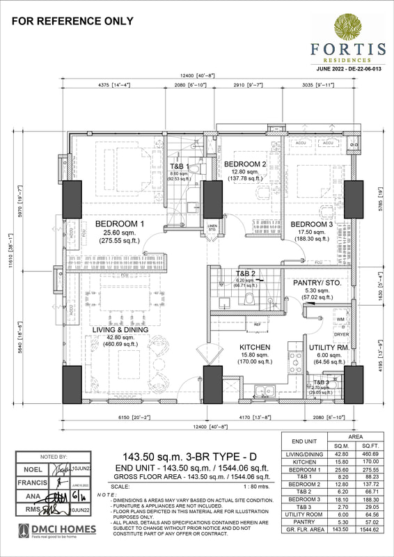 Fortis-Residences-3-Bedroom-Type-D-End-Unit-143.50sqm